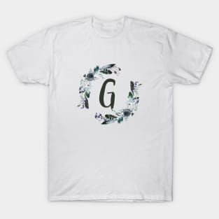 Floral Monogram G Dark Bohemian Flora T-Shirt